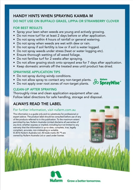 kamba m herbicide KAMBA M-DICAMBA M 5L – Rochedale Produce