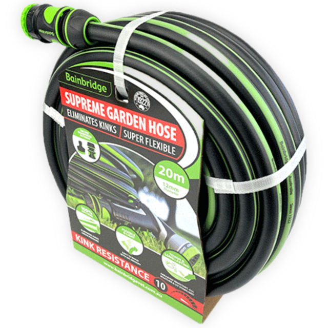 SUPREME NON KINK HOSE W/FITTINGS 12MM X 20M